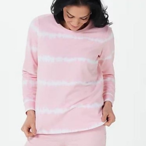 Denim&Co Tops - Denim & Co Tie-Dye French Terry Sweatshirt  6407